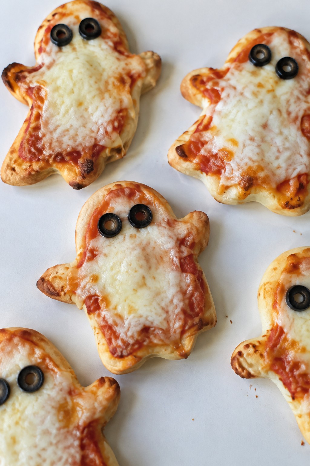Ghost-Shaped Mini Pizzas