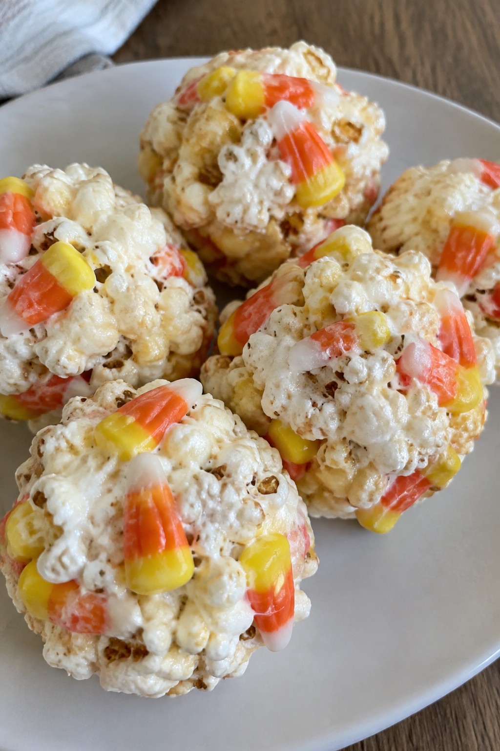 Candy Corn Popcorn Balls
