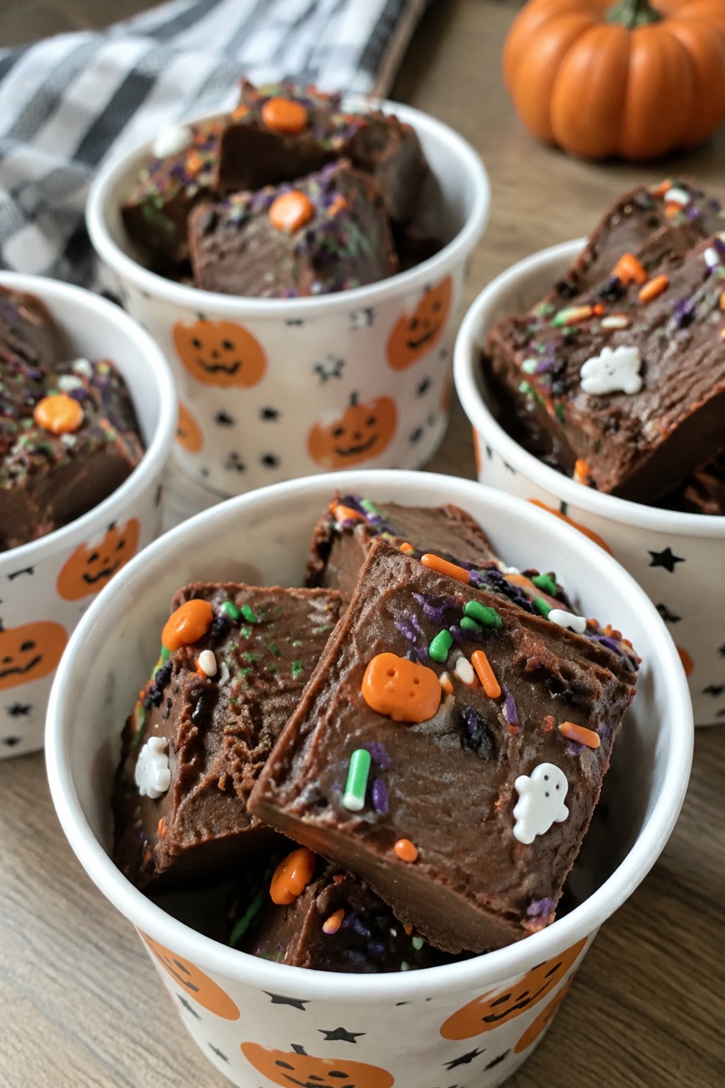Halloween Sprinkle Fudge Cups