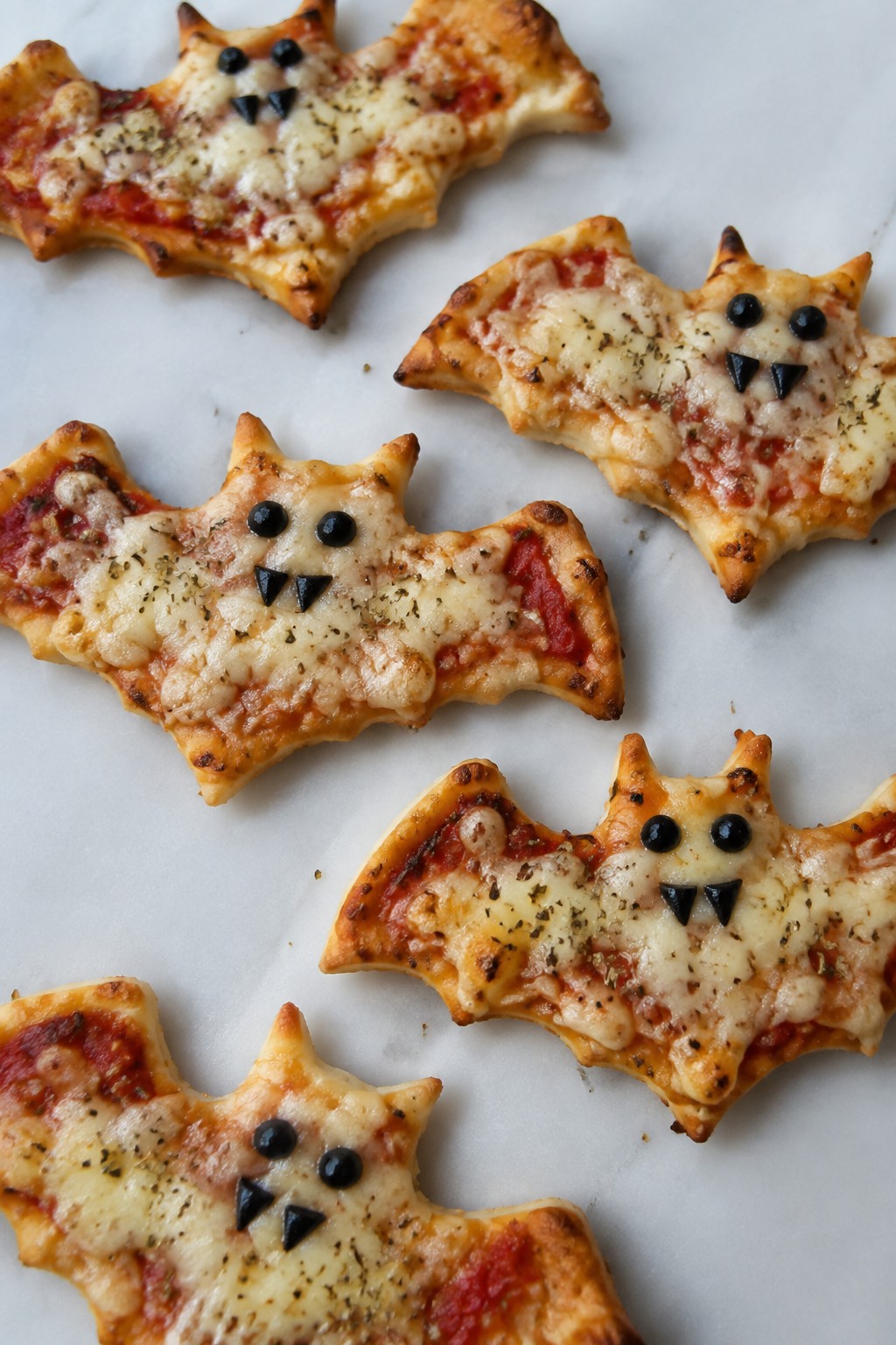 Bat-Shaped Mini Pizzas