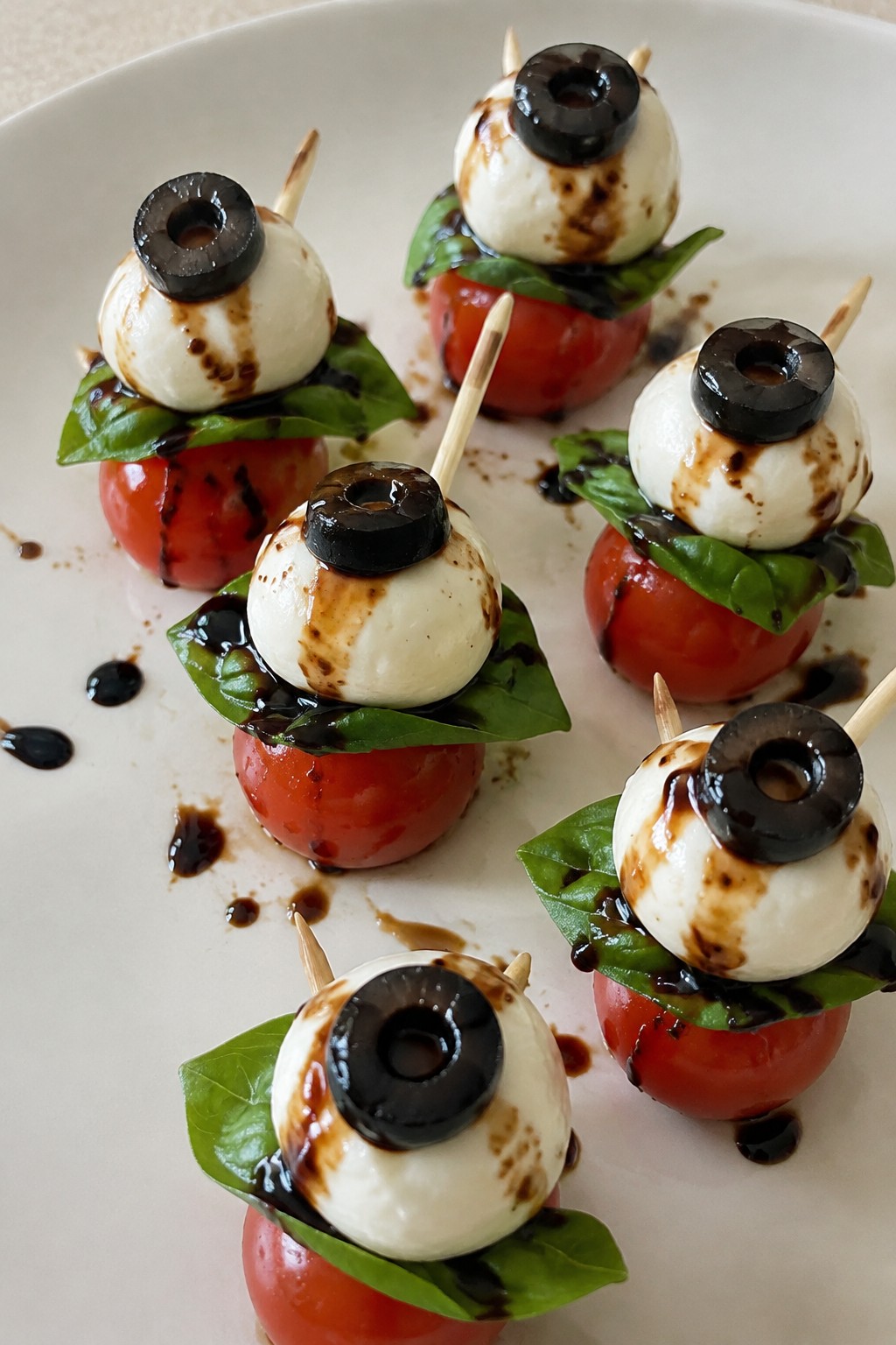 Monster Eyeball Caprese Skewers
