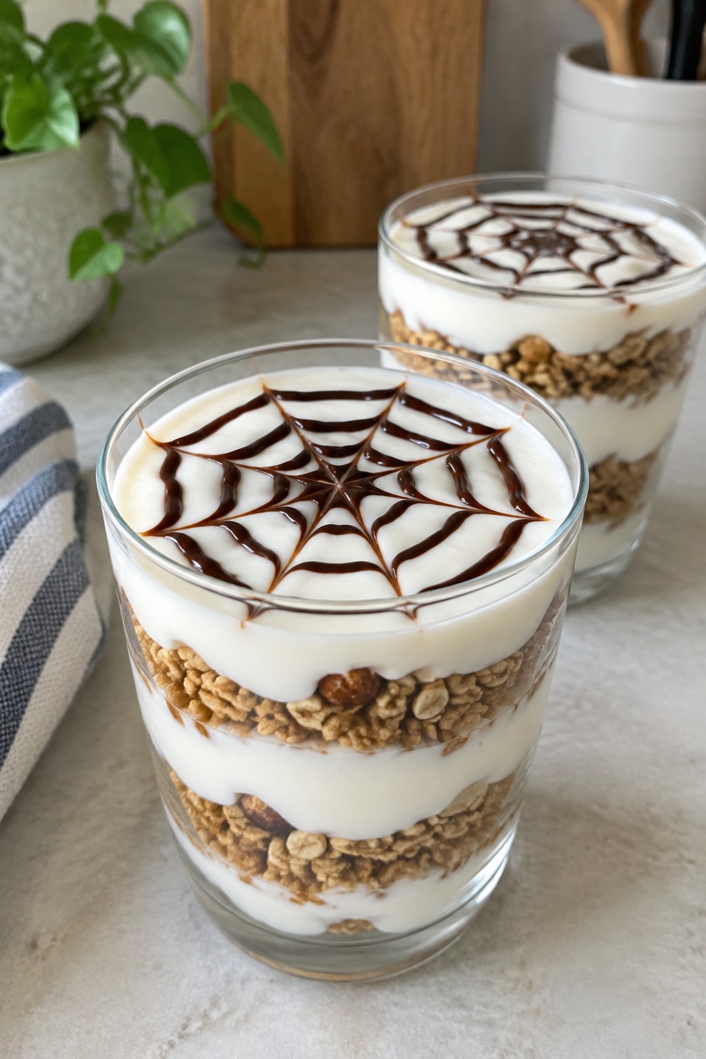 Spiderweb Yogurt Parfaits with Granola