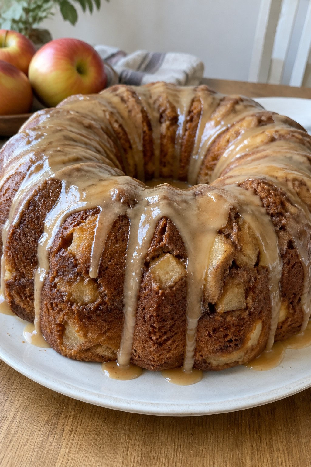 Caramel Apple Spice Bundt Cake with Brown Butter Glaze