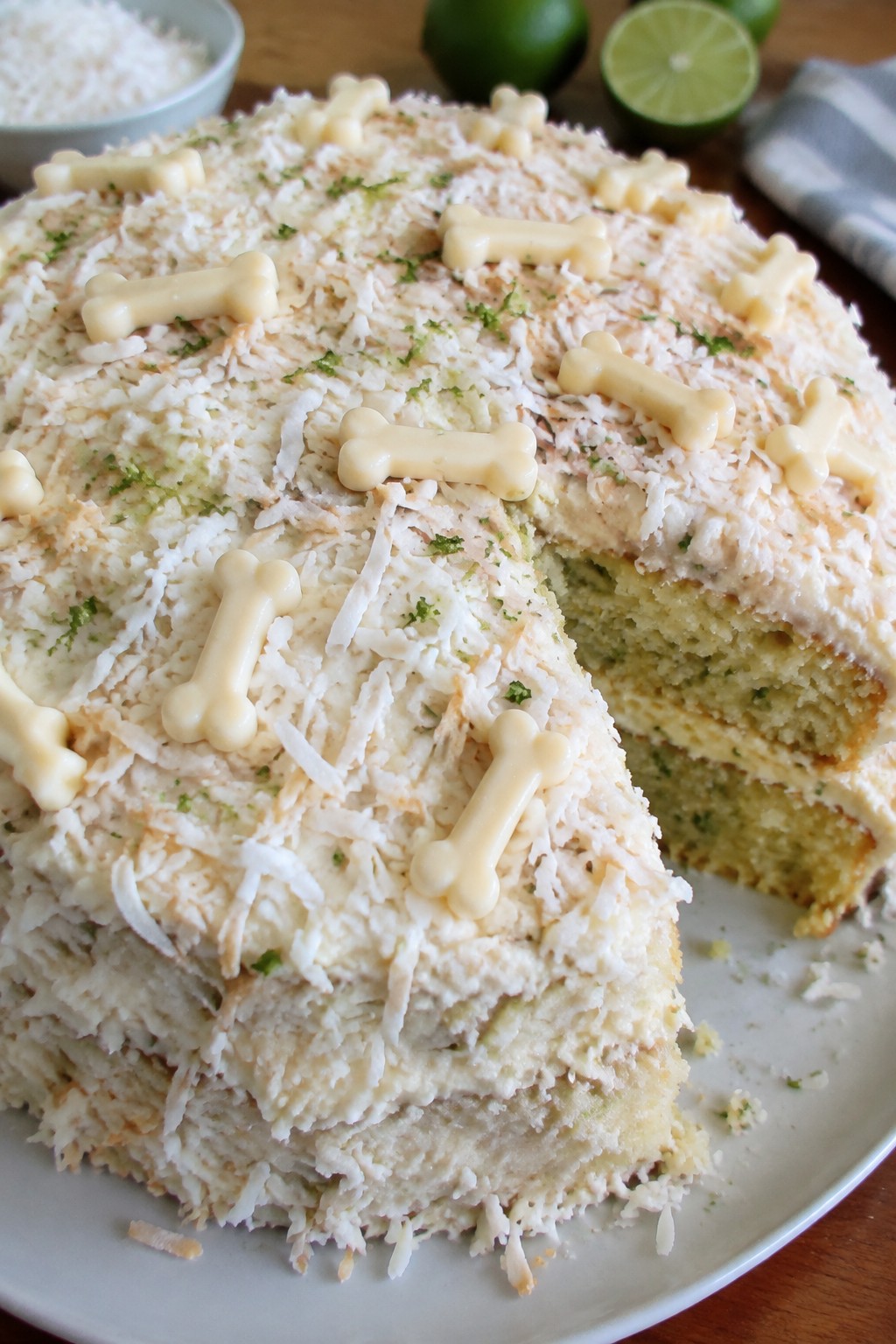 Skeleton Key Lime Cake with Coconut Frosting and White Chocolate Bones