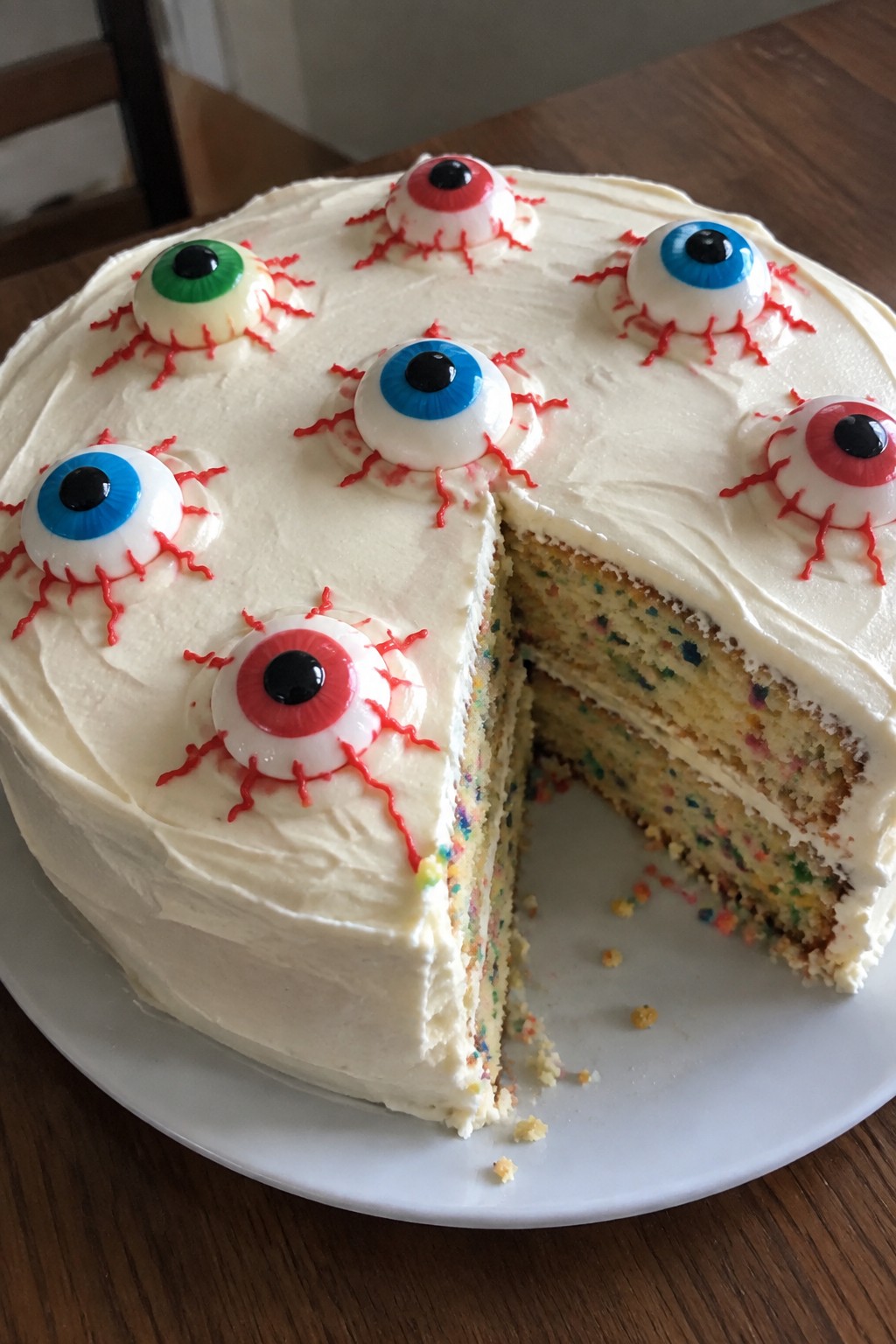 Monster Eyeball Funfetti Cake
