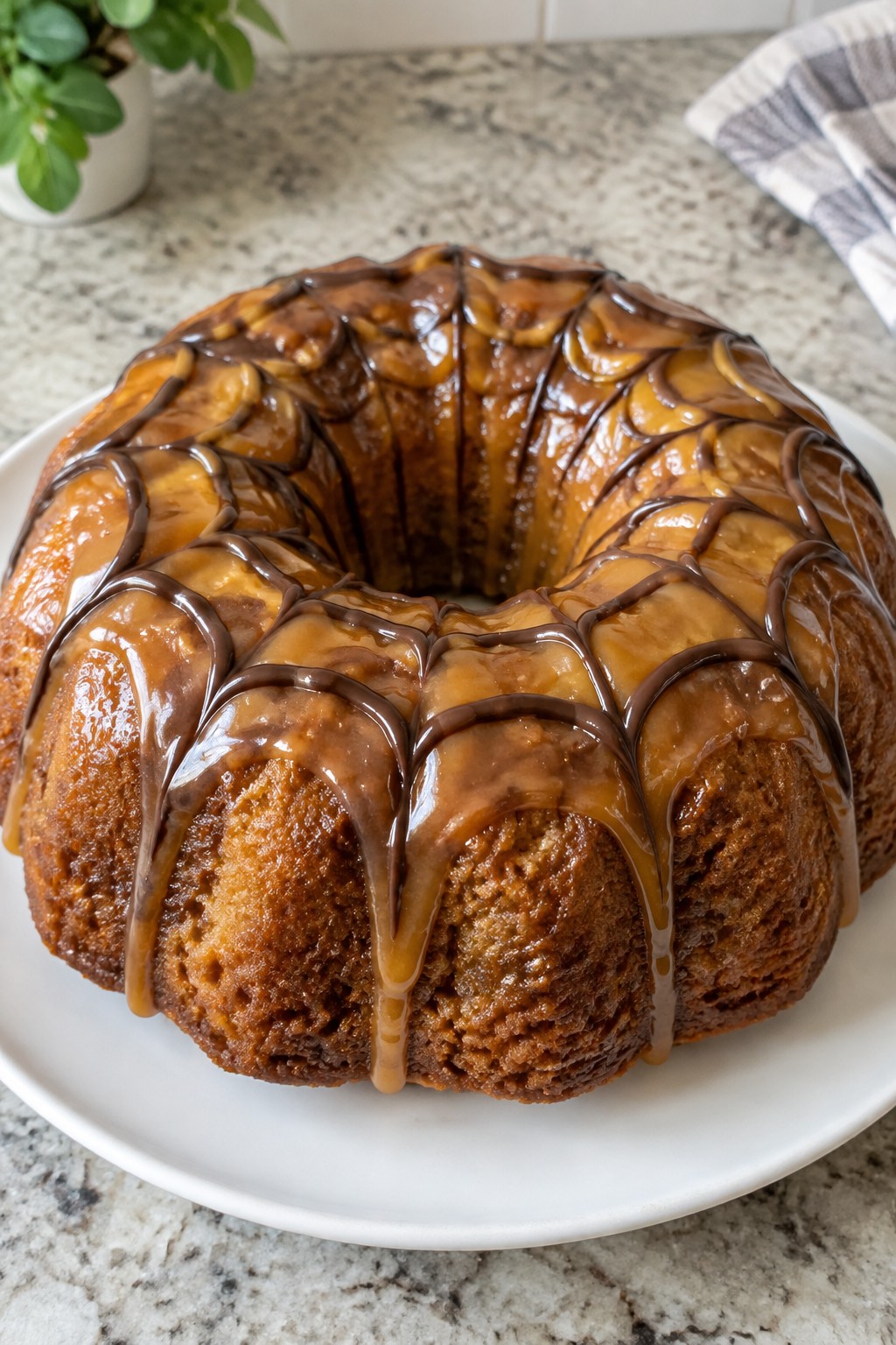Spiderweb Caramel Bundt Cake
