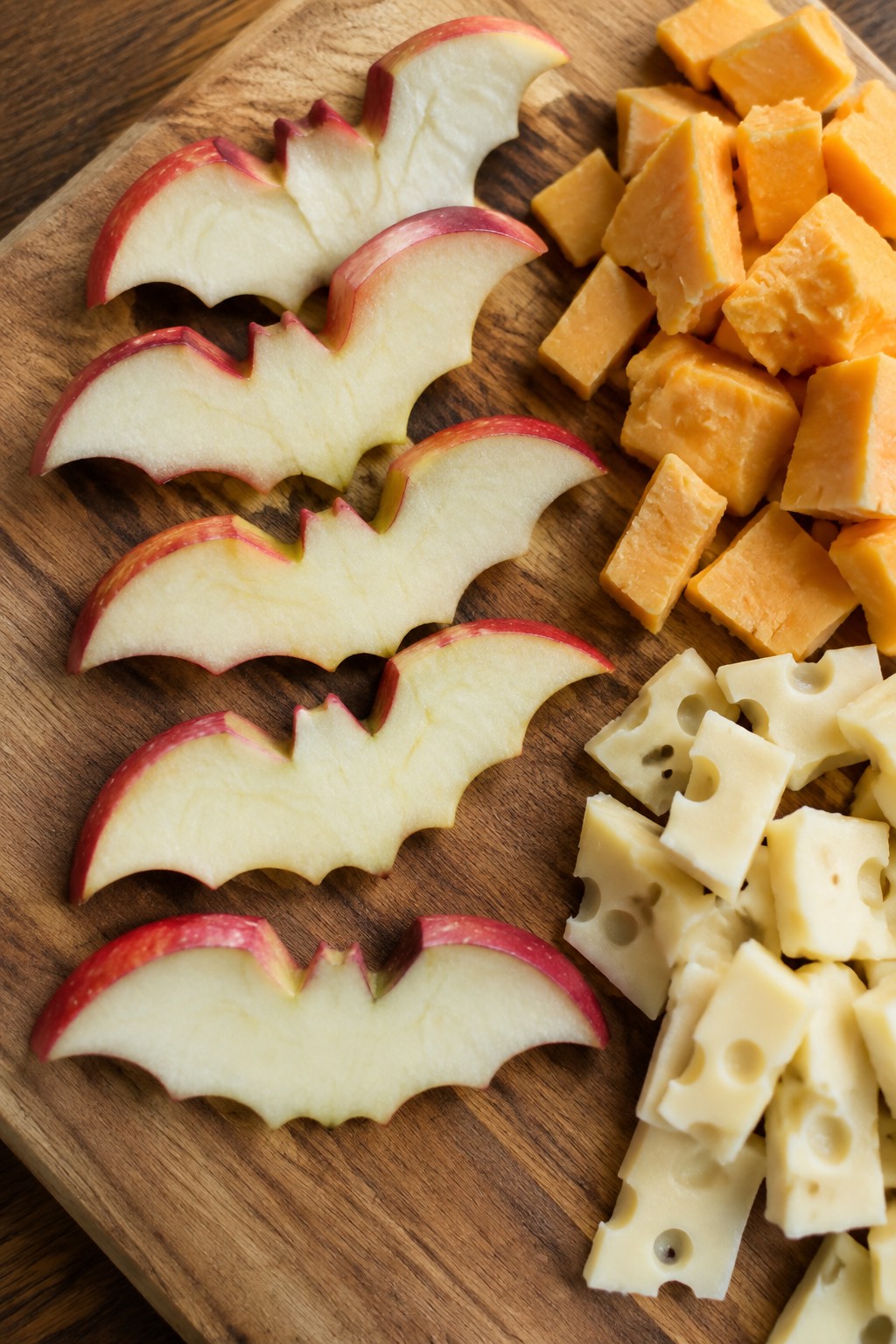 Bat Wing Apple and Cheese Board