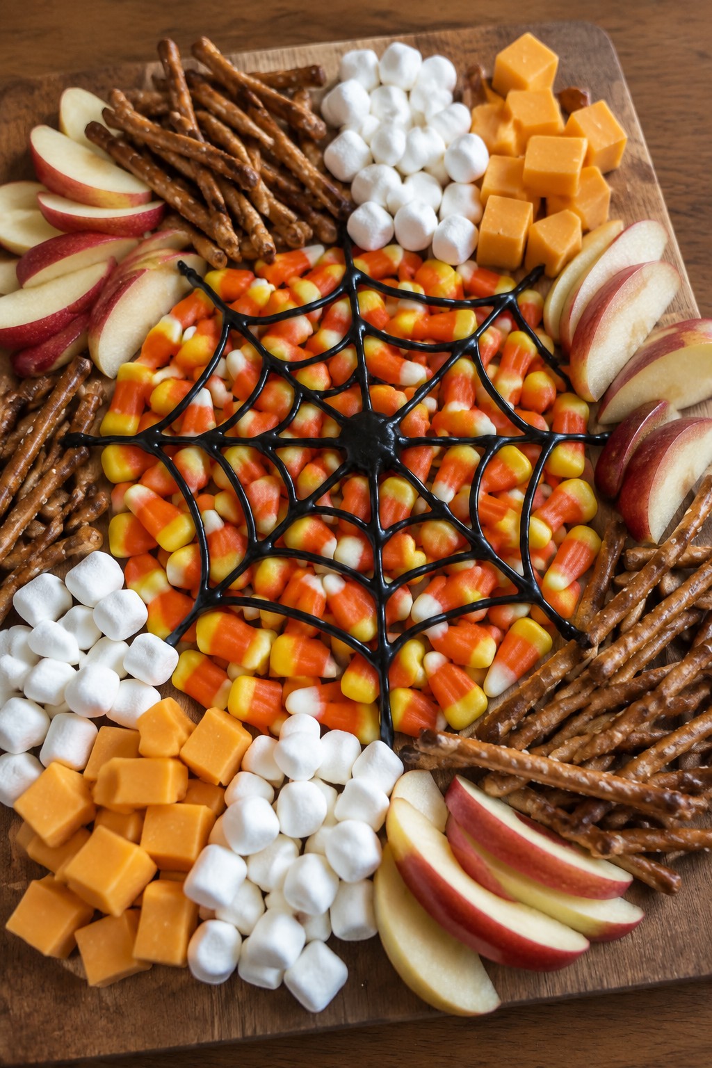 Spiderweb Candy Corn Platter