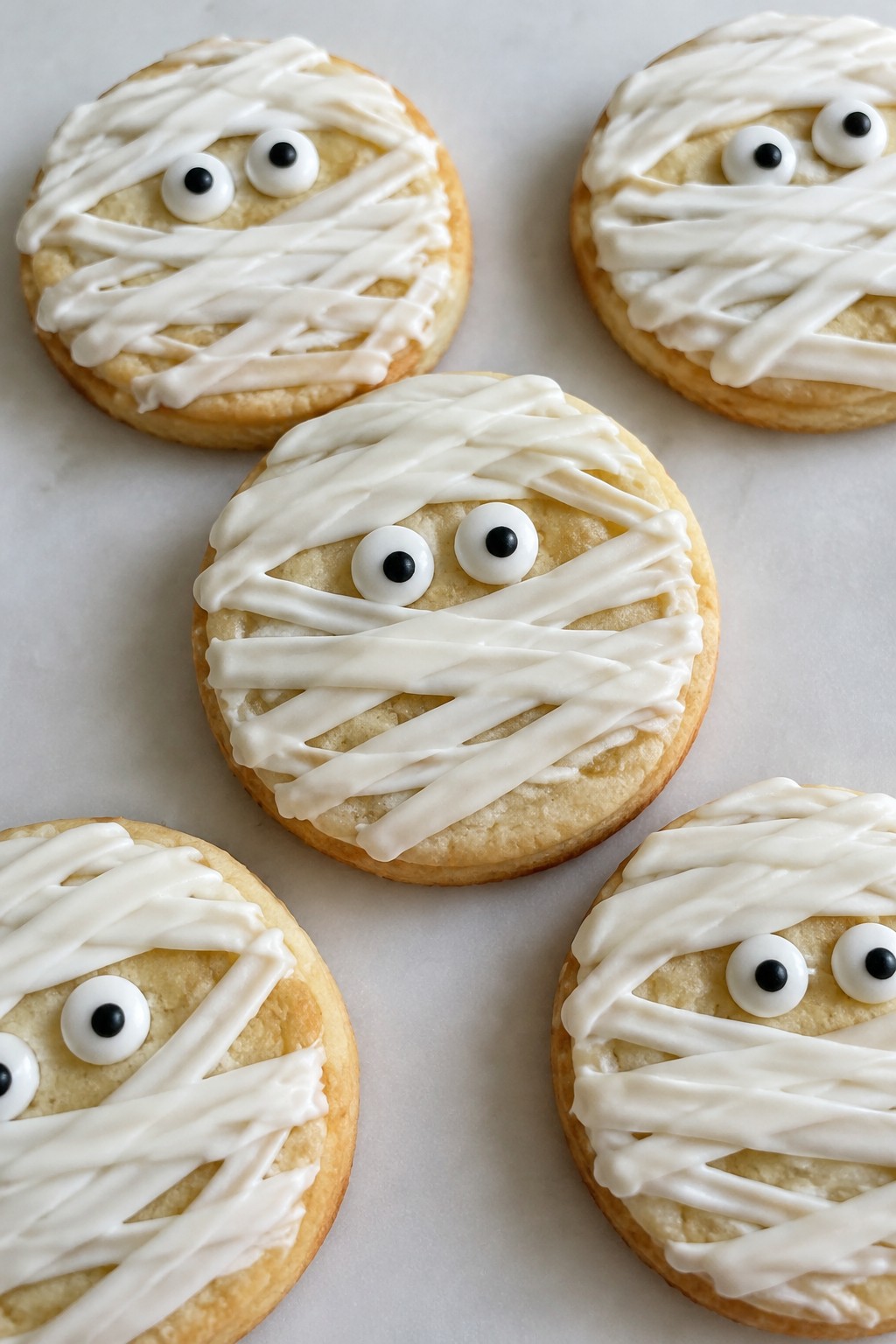 Mummy Shortbread Cookies with Icing Wraps