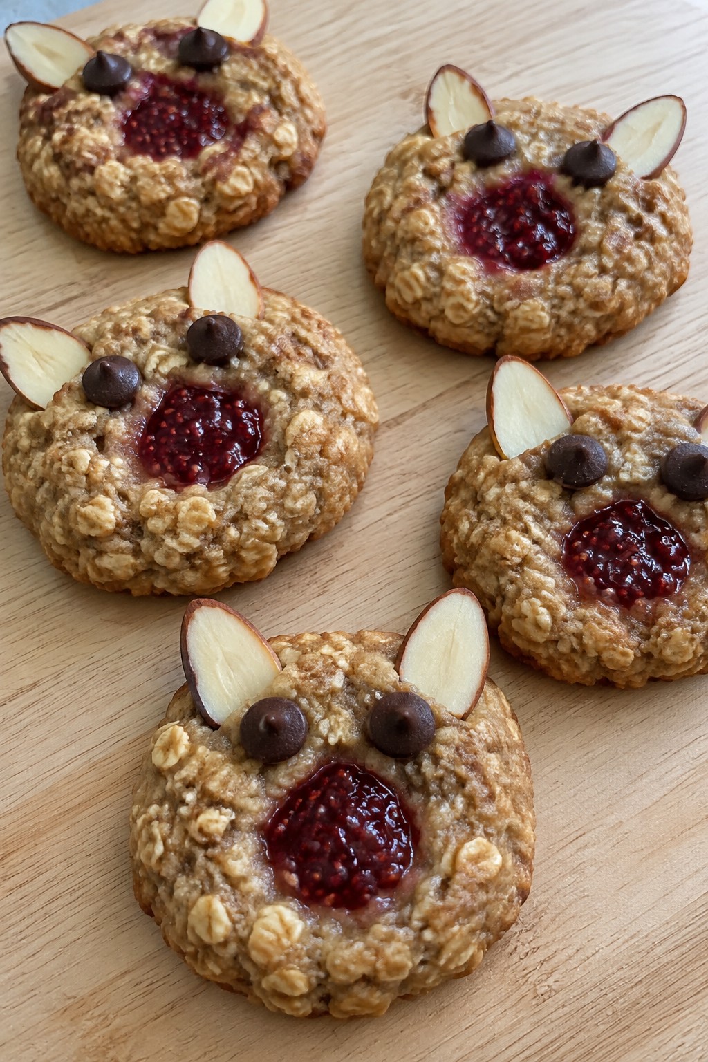 Owl Face Oatmeal Thumbprint Cookies