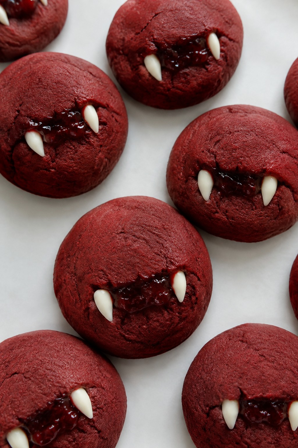 Vampire Bite Red Velvet Cookies