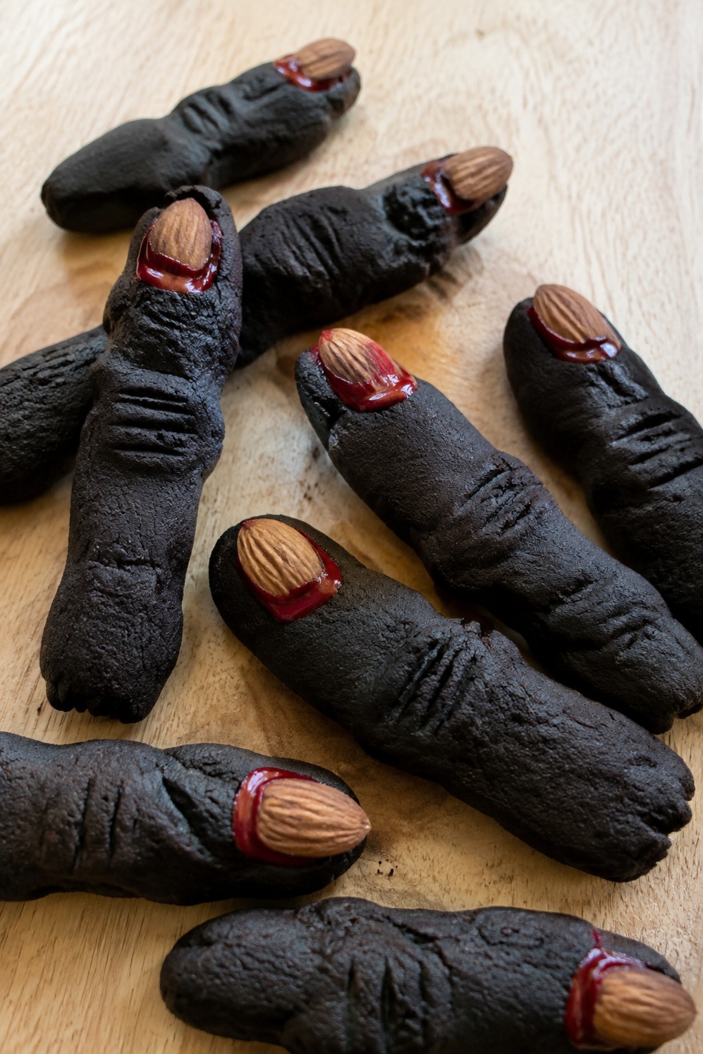 Black Cocoa Witch Finger Cookies