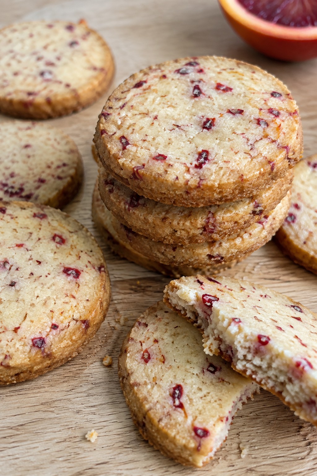 Blood Orange Shortbread Cookies