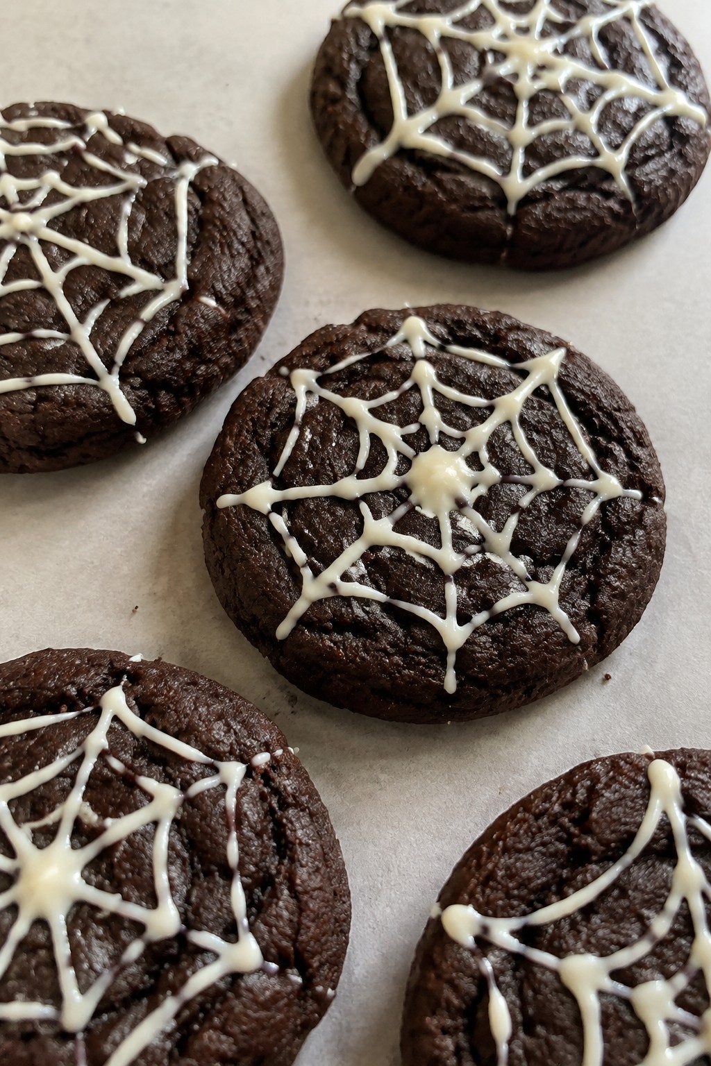 Dark Chocolate Spiderweb Cookies