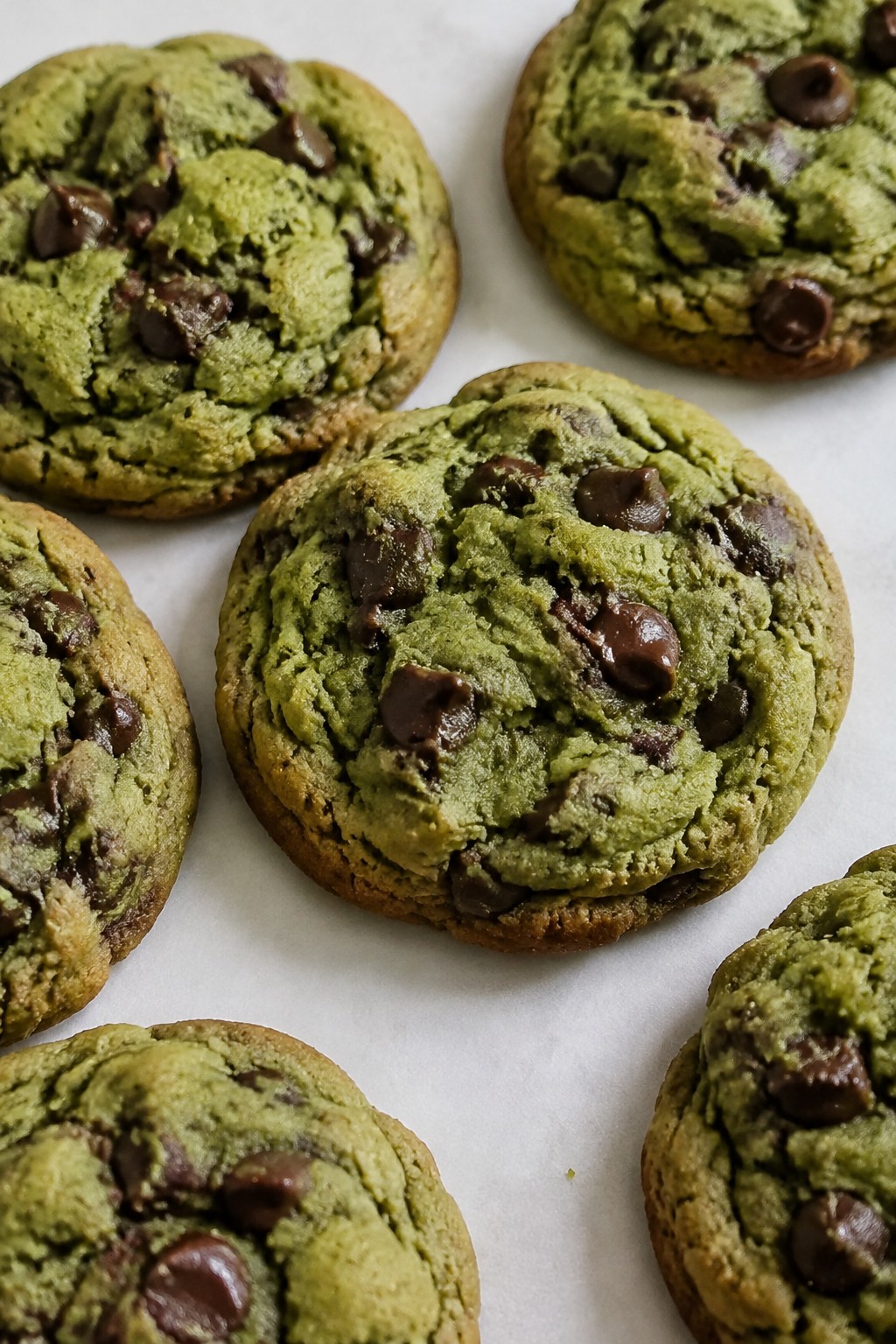 Monster Matcha Chocolate Chip Cookies