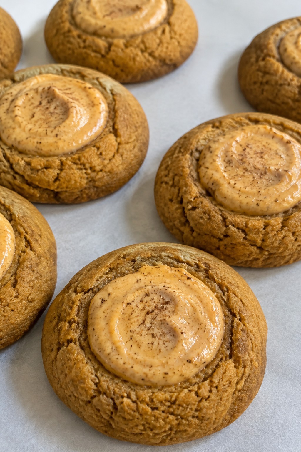 Pumpkin Cheesecake Thumbprint Cookies