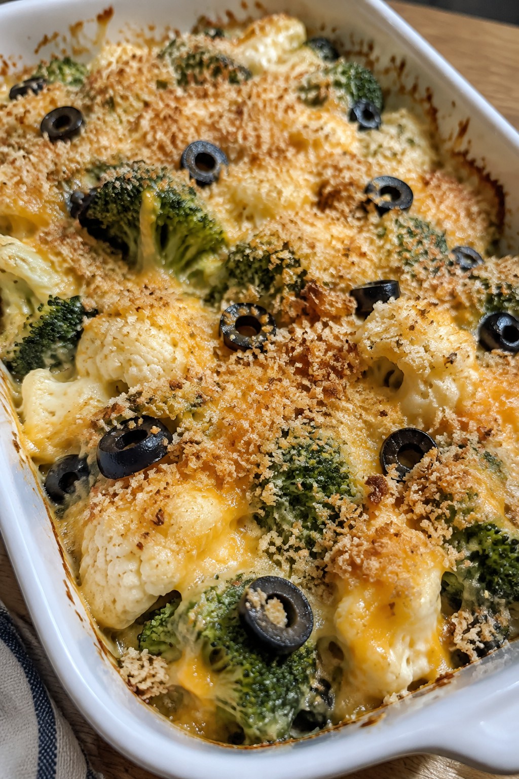 Cheesy Cauliflower and Broccoli Monster Casserole