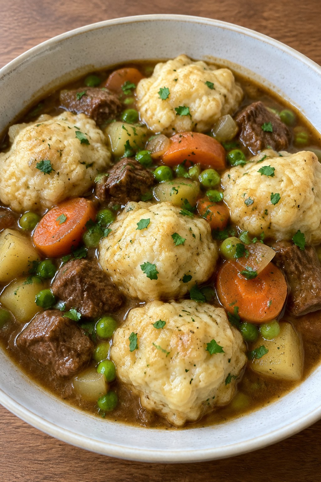Witch's Cauldron Beef and Vegetable Stew with Dumplings