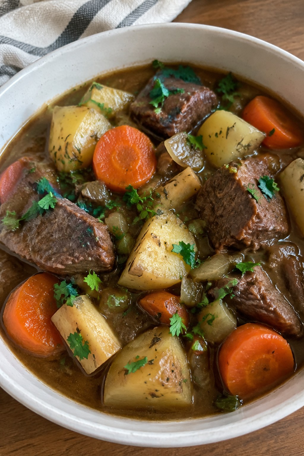 Slow-Cooker Witch's Brew Beef Stew with Root Vegetables