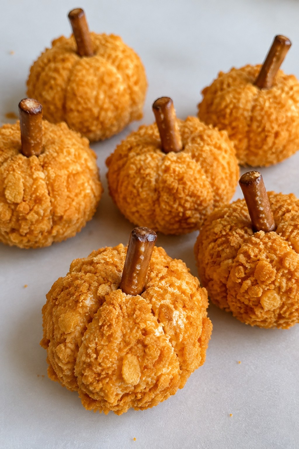 Pumpkin-Shaped Cheese Ball Bites