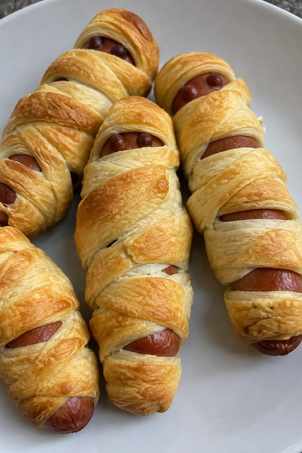 Mummy Hot Dogs in Crescent Dough