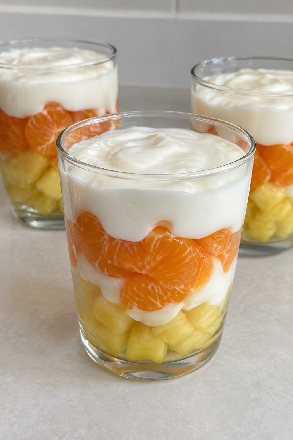 Candy Corn Fruit and Yogurt Parfaits