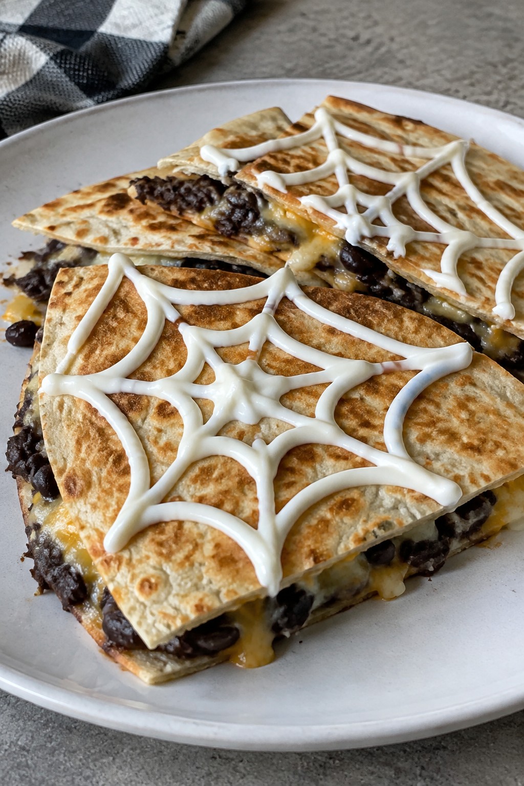 Spiderweb Black Bean Quesadillas