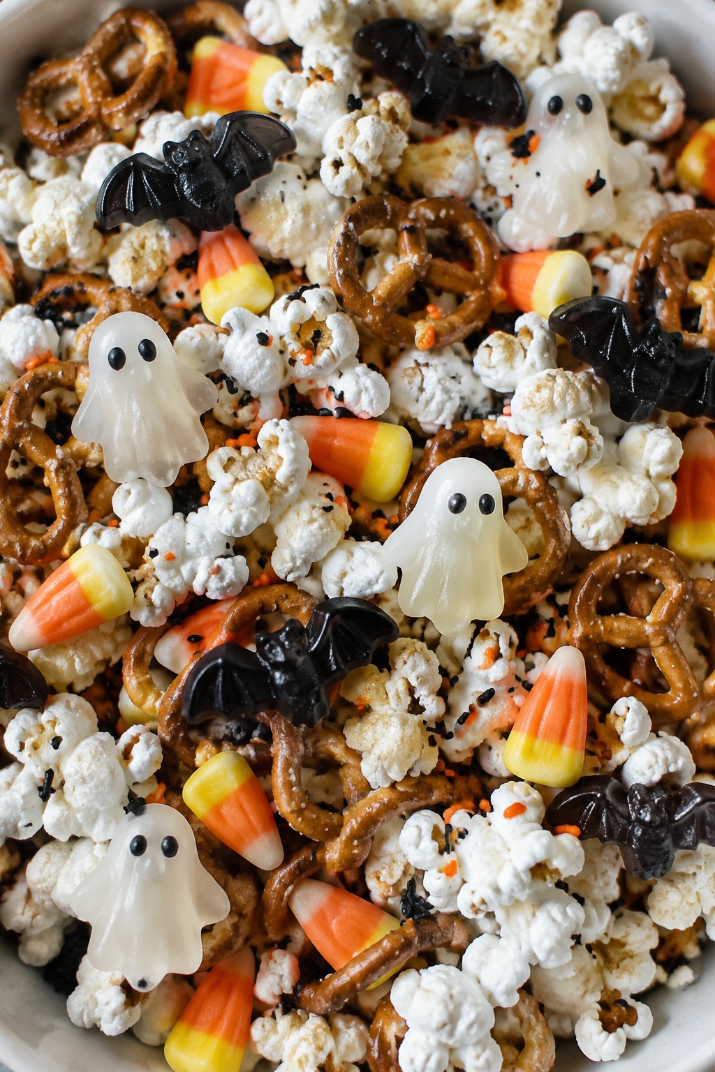 Spooky Popcorn Snack Mix with Gummies
