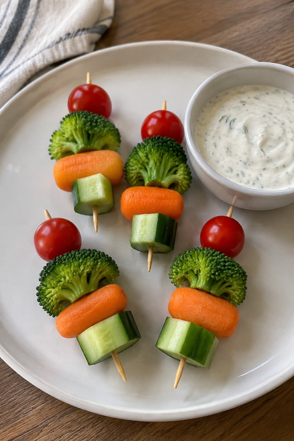 Pumpkin Patch Veggie Skewers with Ranch Dip