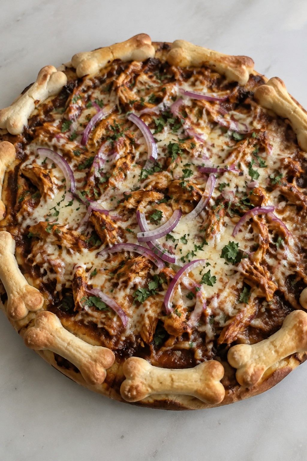 Skeleton Bone BBQ Chicken Pizza