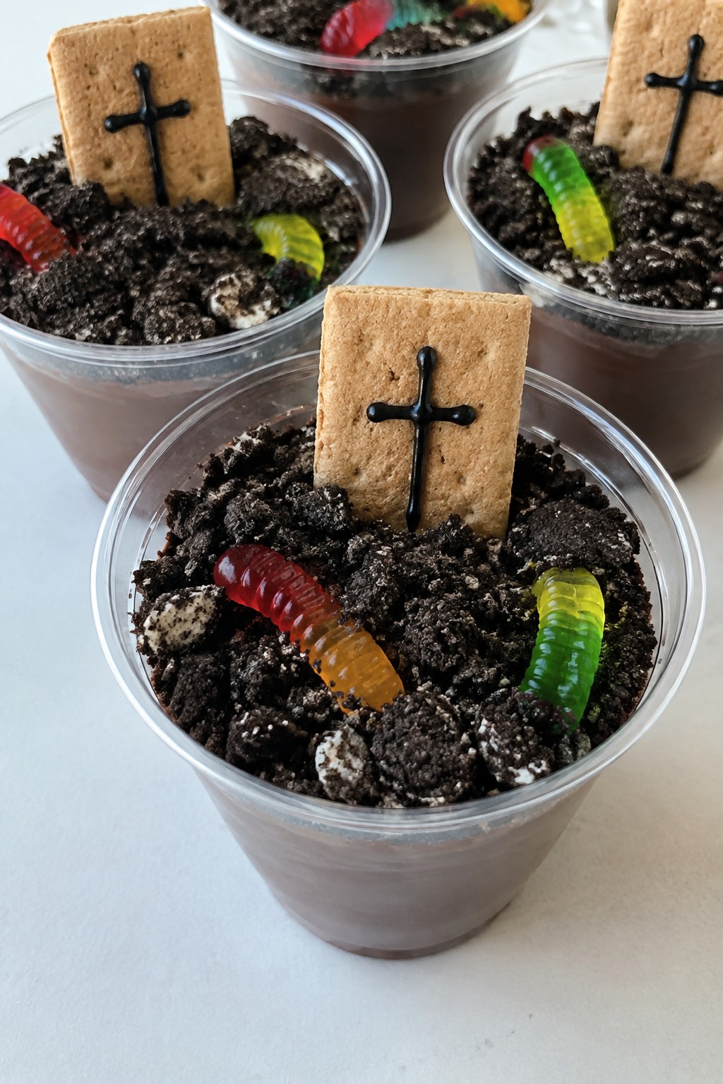 Graveyard Chocolate Pudding Cups