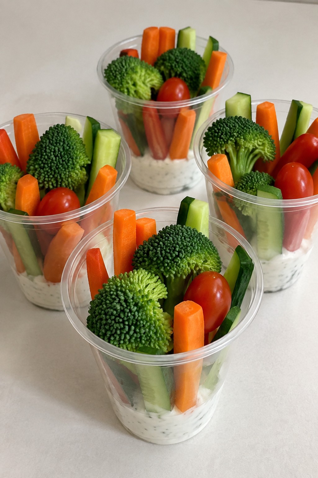 Pumpkin Patch Veggie Cups with Ranch Dip