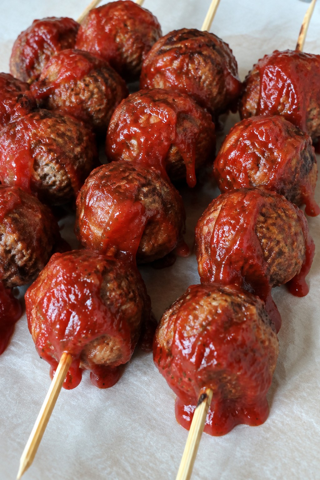 Bloody Vampire Meatball Skewers