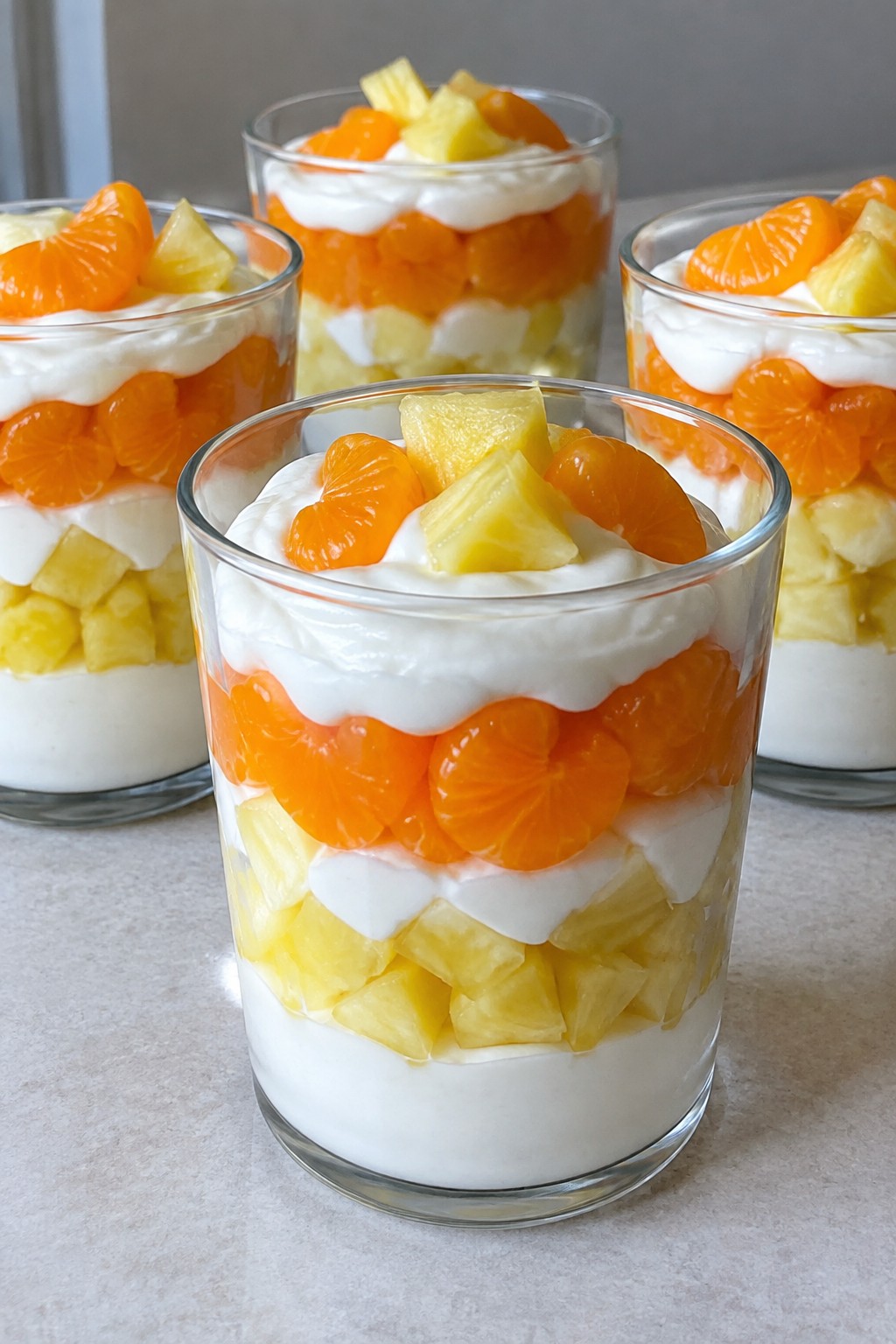 Candy Corn Fruit and Yogurt Parfait Cups