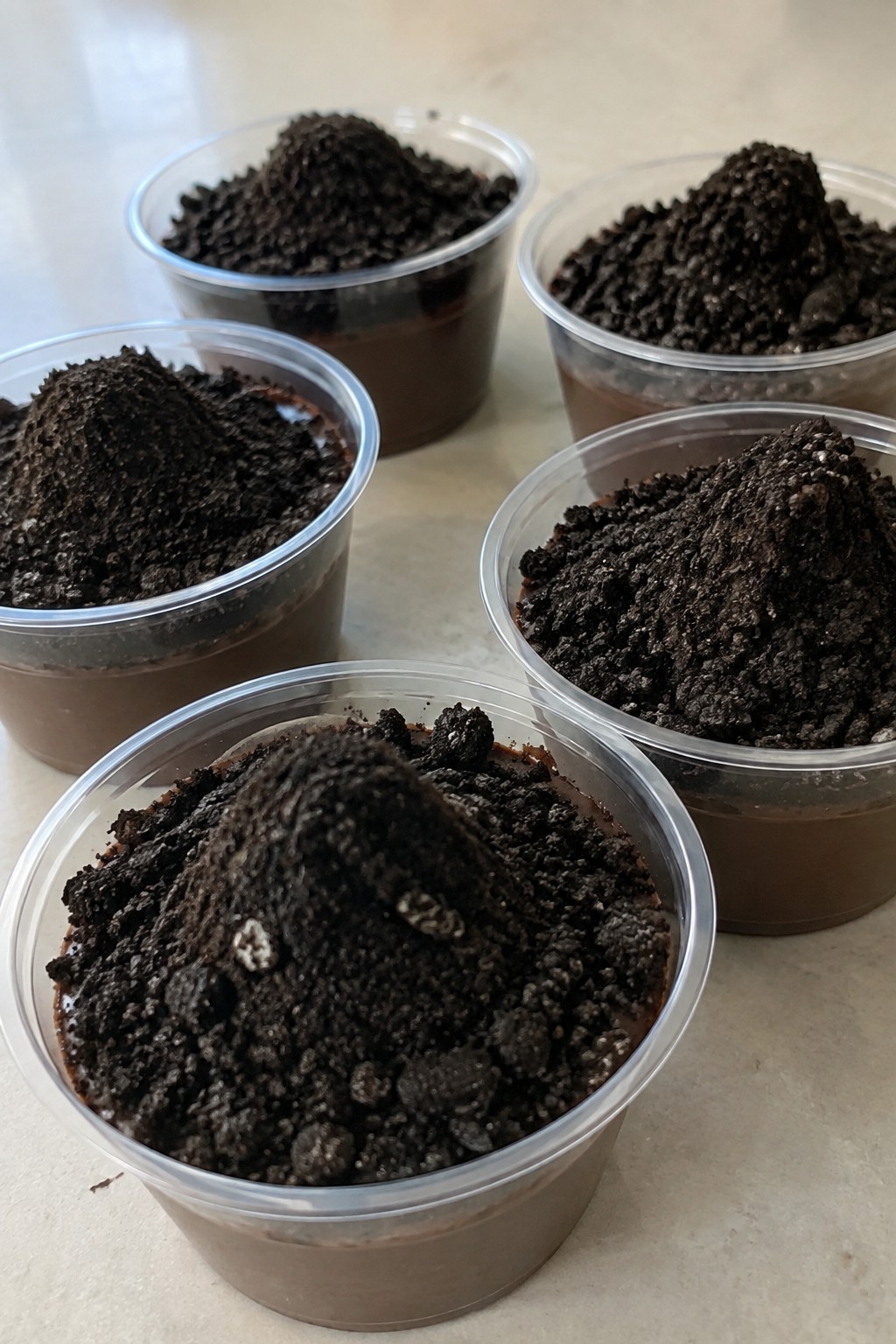 Graveyard Chocolate Pudding Cups with Oreo Crumbs