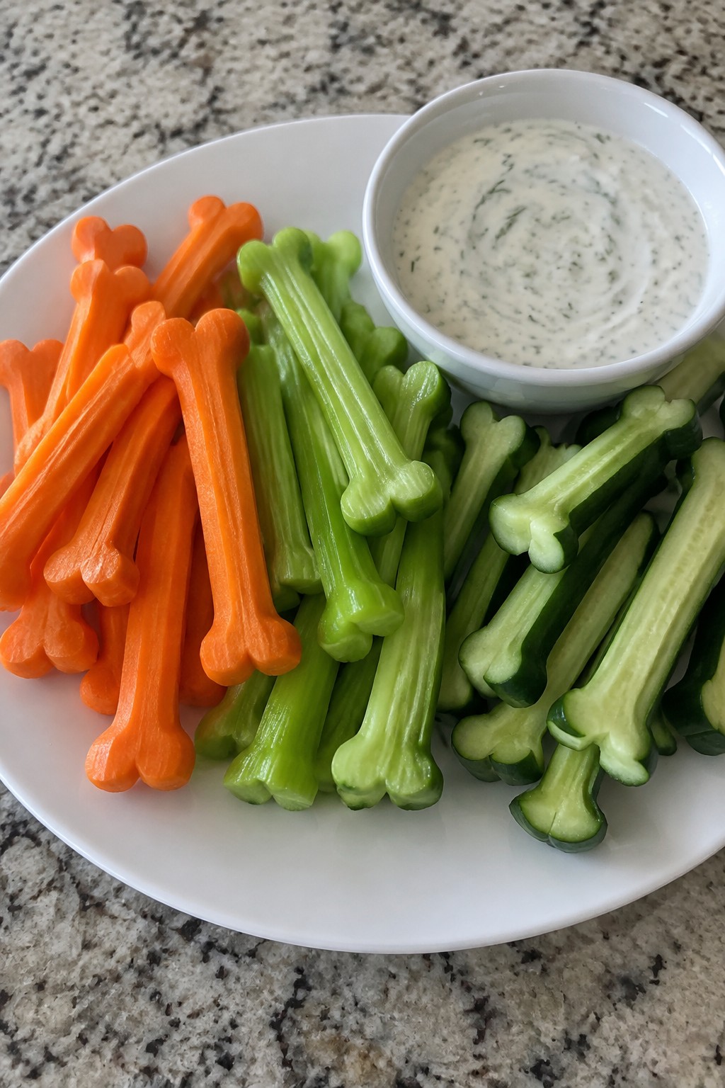 Skeleton Bone Veggie Platter with Ranch Dip