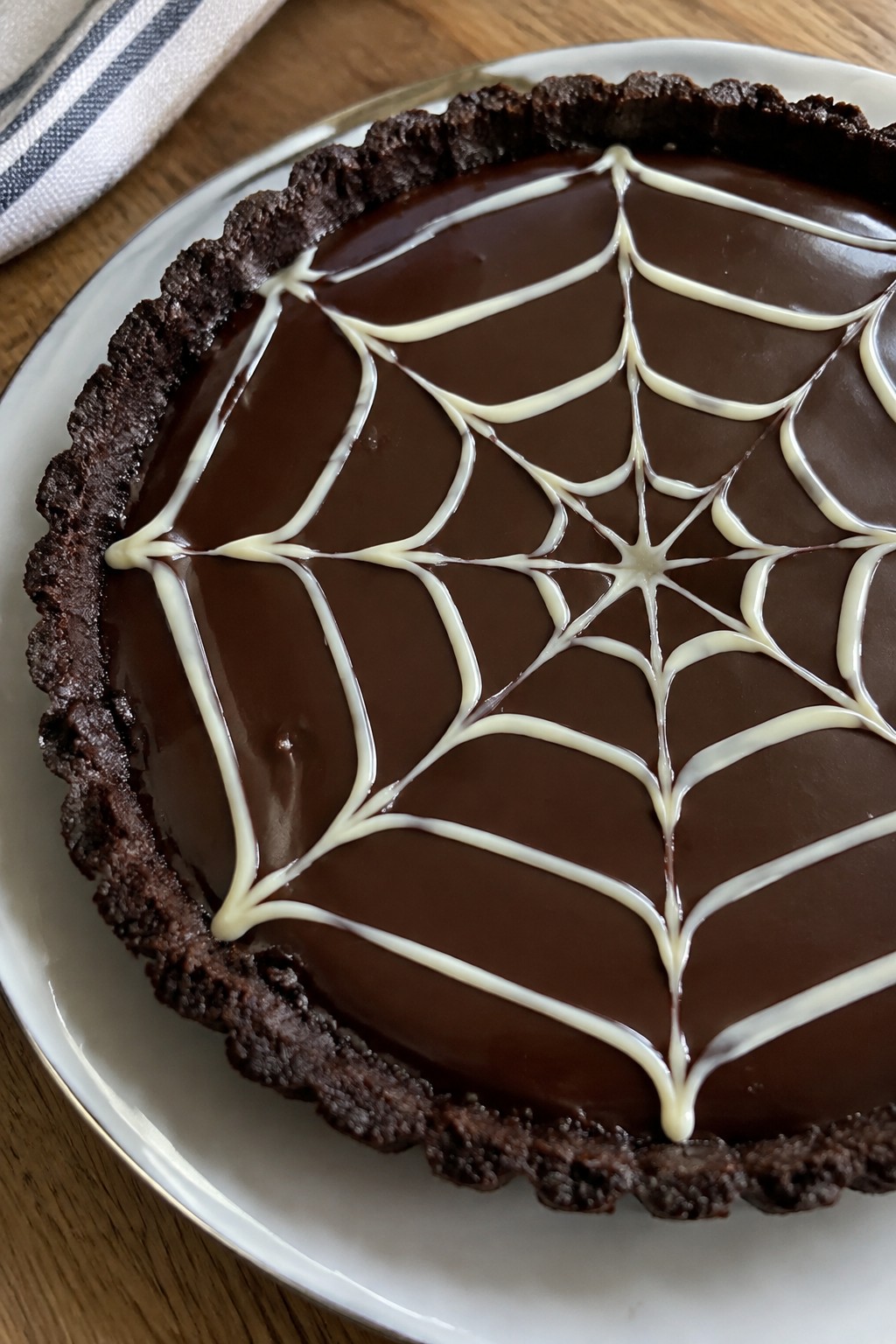 Chocolate Spiderweb Tart