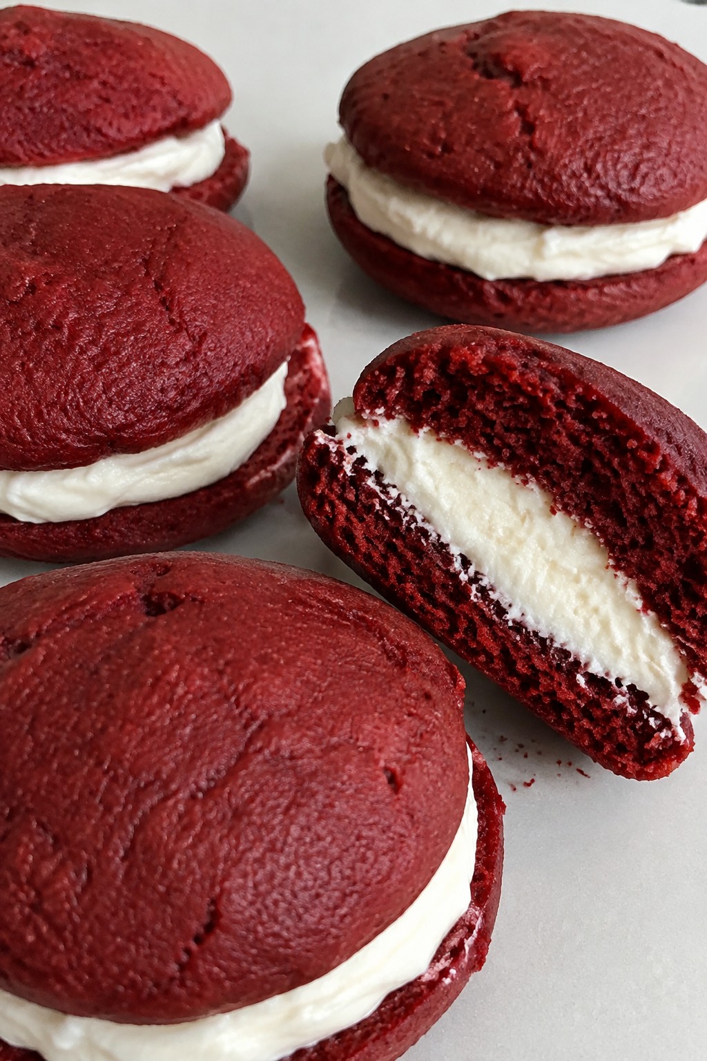 Red Velvet Whoopie Pies with Cream Cheese Filling