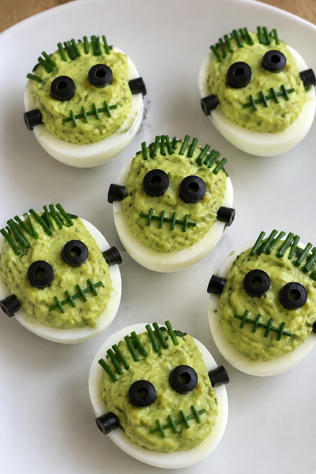 Frankenstein Avocado Deviled Eggs