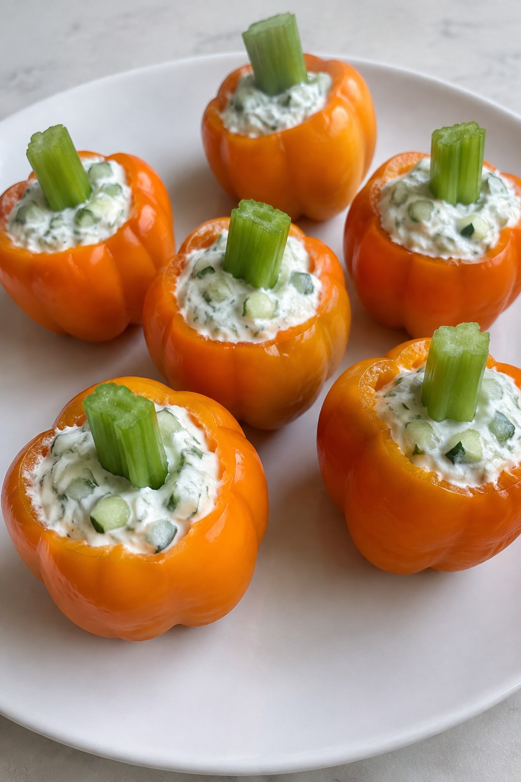 Stuffed Mini Bell Pepper Pumpkins