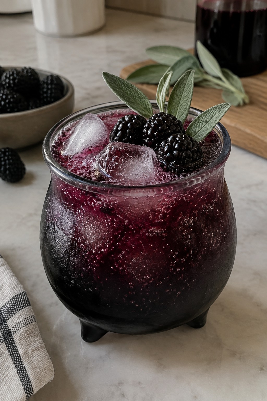 Blackberry Sage Cauldron Fizz