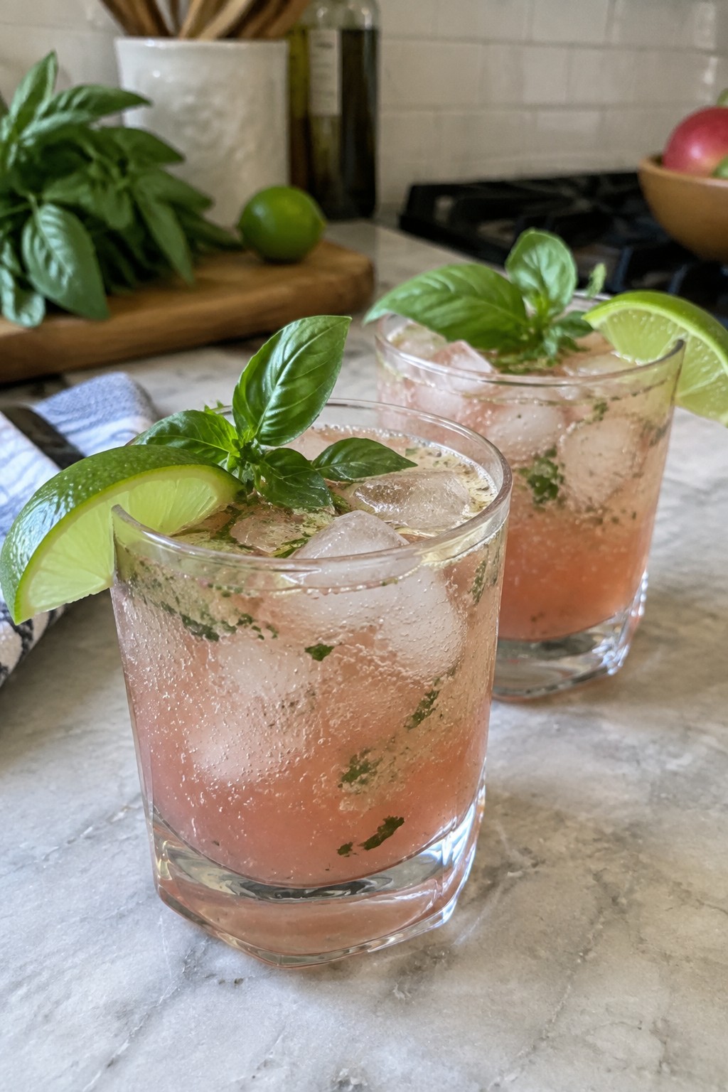 Tropical Guava and Basil Halloween Spritzer