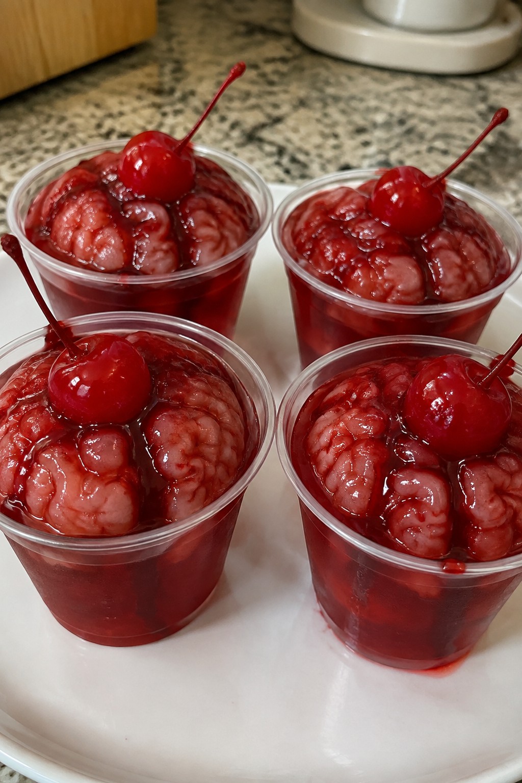 Bloody Cherry Brain Jello Shots