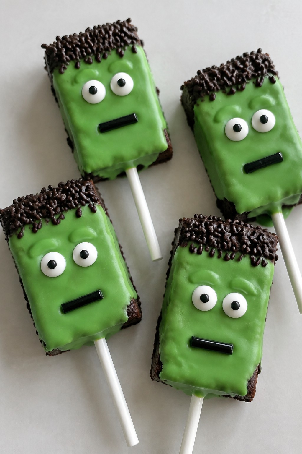 Frankenstein Brownie Pops