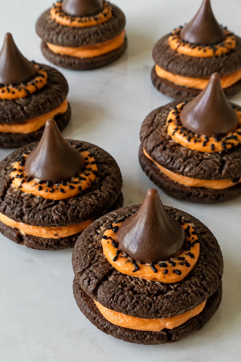 Witch Hat Chocolate Cookie Sandwiches