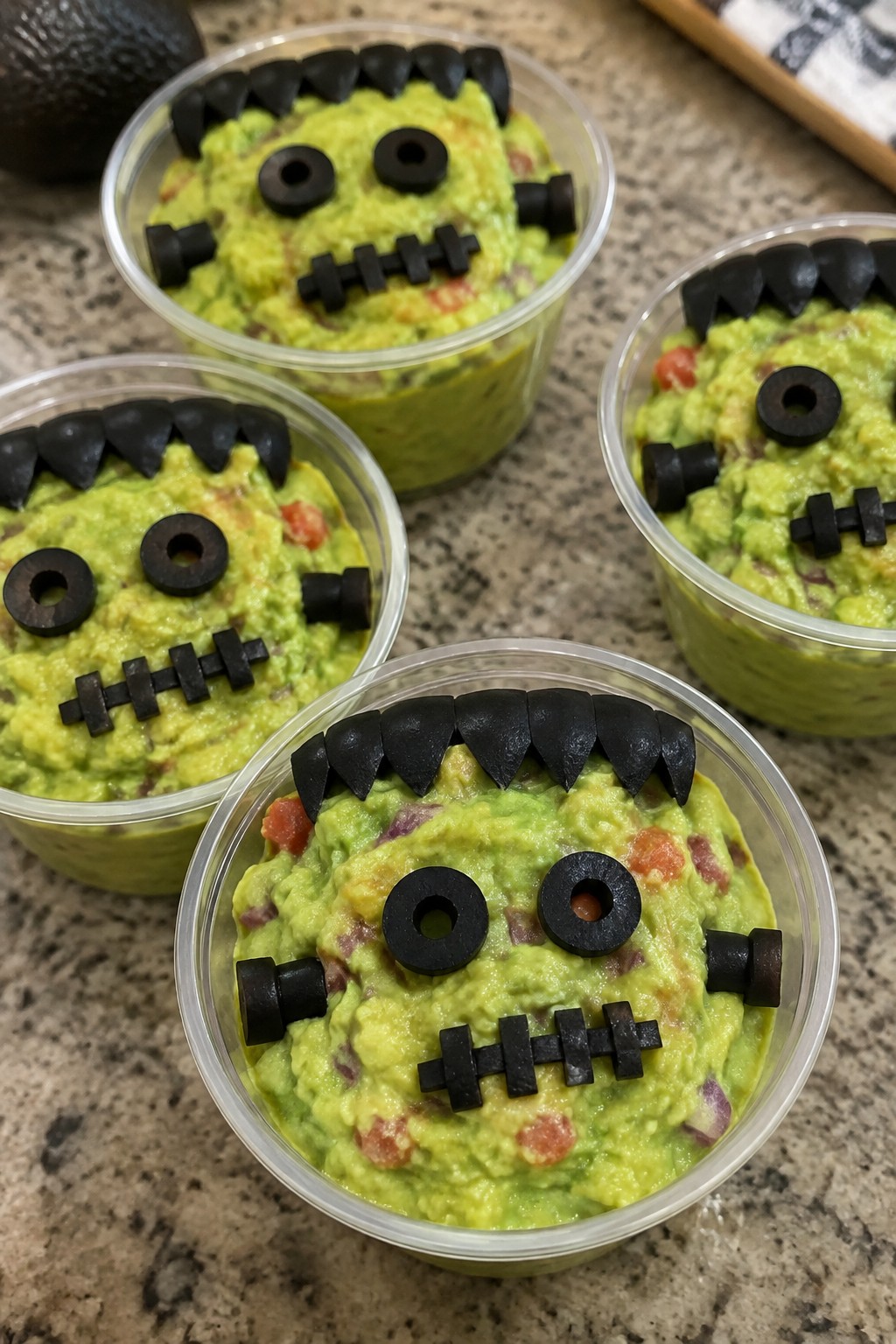 Frankenstein Guacamole Cups