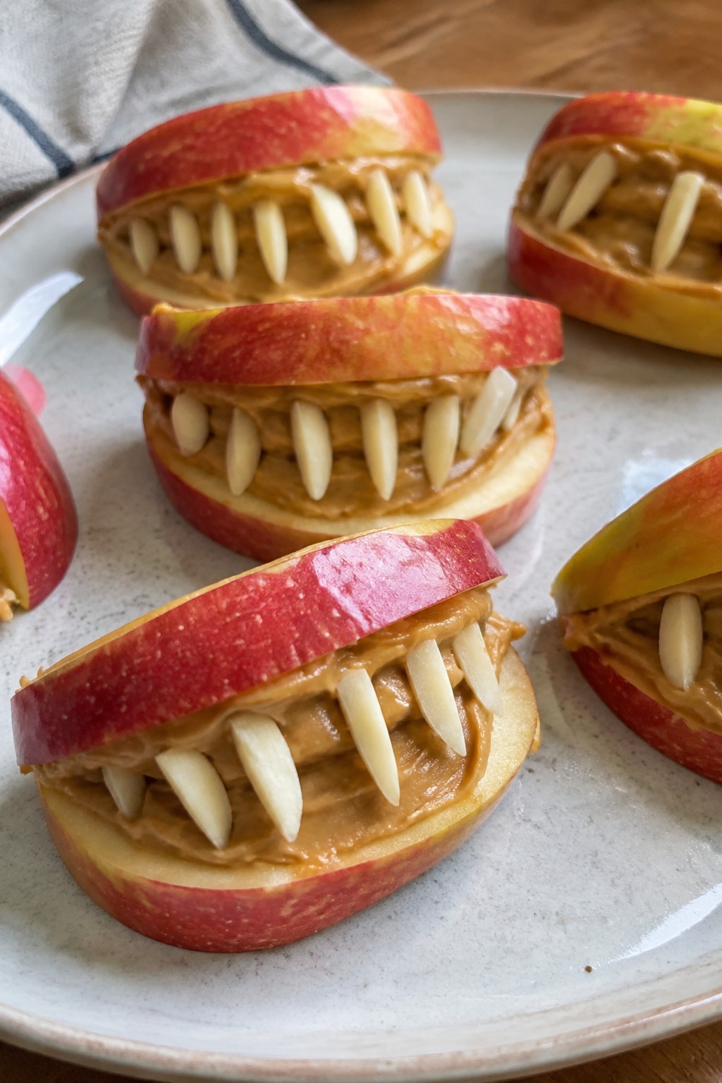 Monster Mouth Apple Bites with Peanut Butter