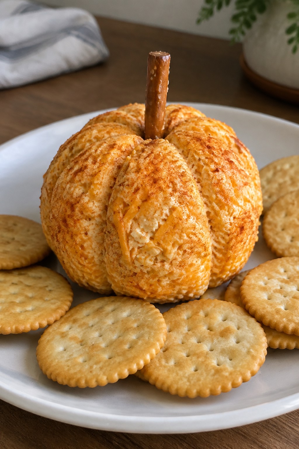 Pumpkin Cheese Ball with Crackers