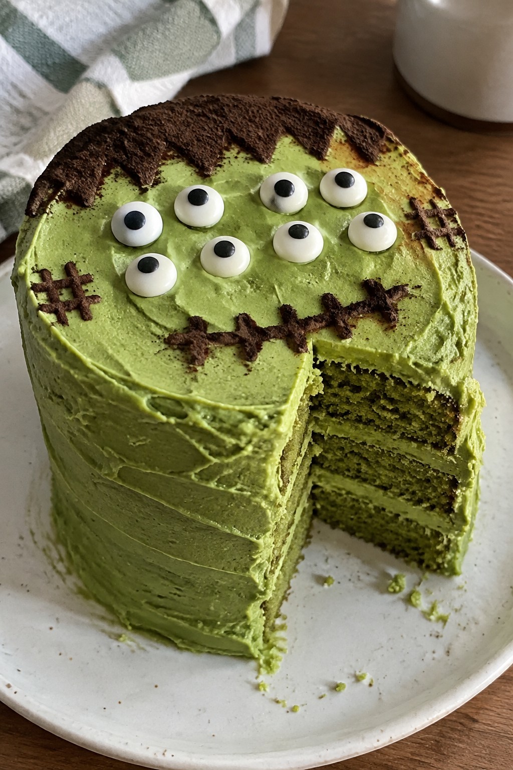 Frankenstein Matcha Layer Cake