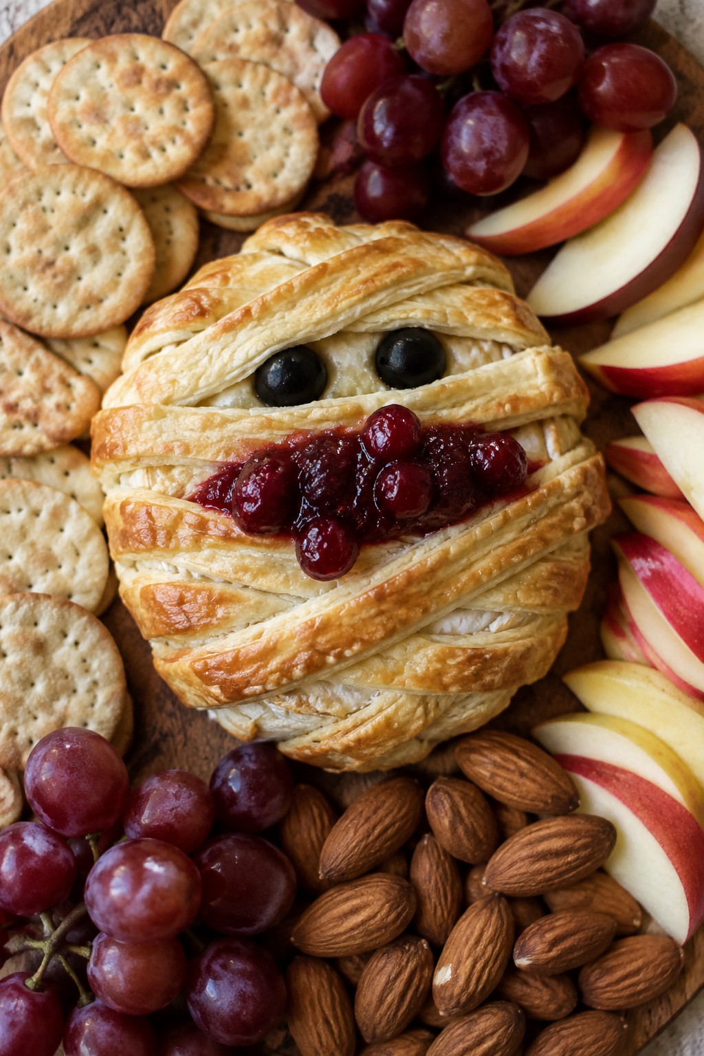 Mummy Wrapped Cranberry Brie Board